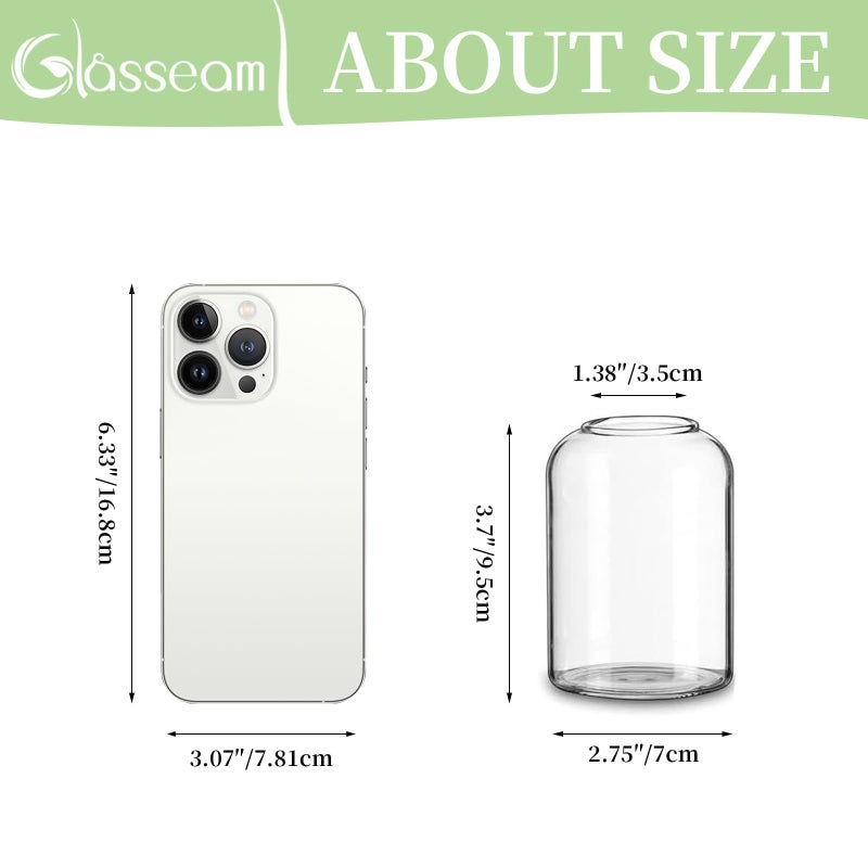 Glasseam Glass Bud Vases for Centerpieces: Clear Small Flower Vase Decor Bulk Set of 12 Simple Modern Decorative Vases for Flowers Mini Candle Vase Wedding Centerpiece for Dining Table Decorations - Image 2