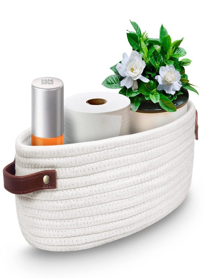 AmapleL Woven Storage Basket with Handles for Toilet Tank Top, Bathroom Storage Organizer Basket Bin Toilet Paper, Home Decor Organizing Baskets for Bathroom, Bedroom, Living Room - Image 1