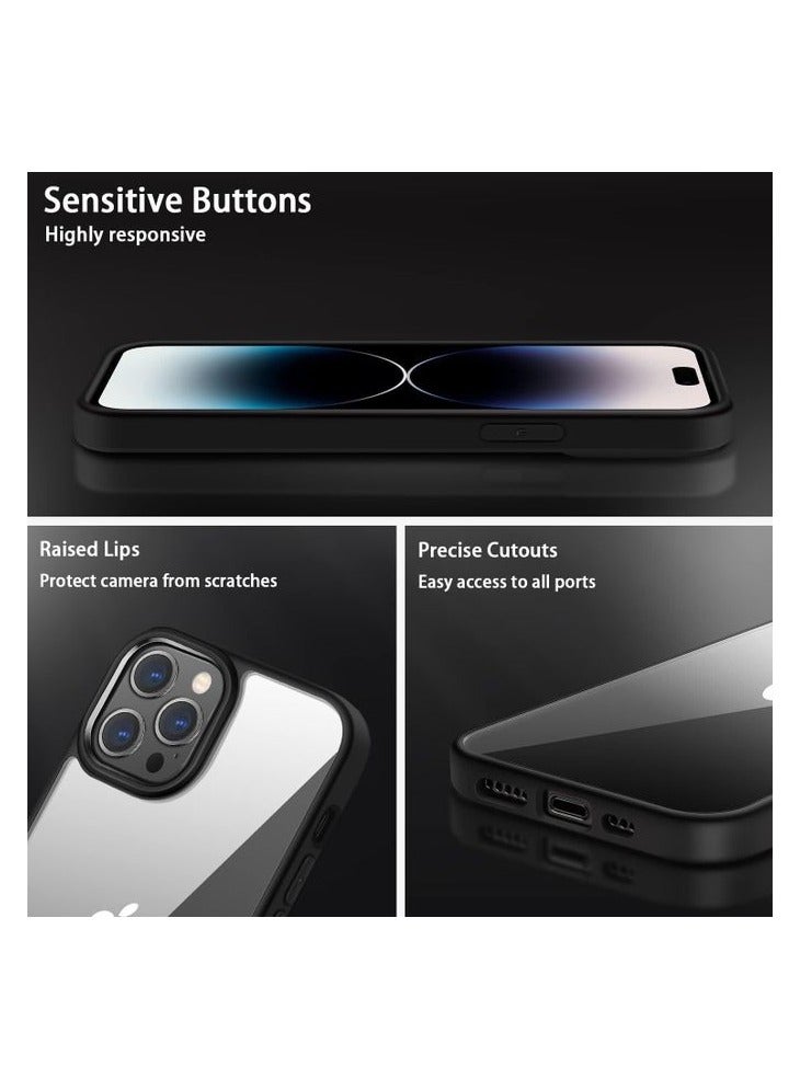 Magic Mask Case with Clear Back, Full Protection and Easy-Press Buttons for iPhone 11 Pro - Black - Image 4