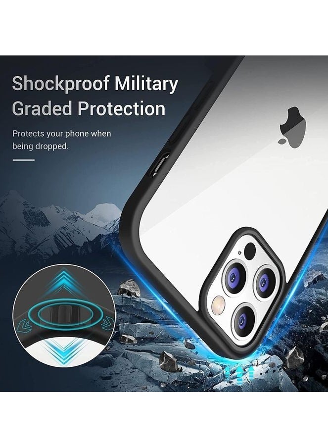 Magic Mask Case with Clear Back, Full Protection and Easy-Press Buttons for iPhone 11 Pro - Black - Image 3