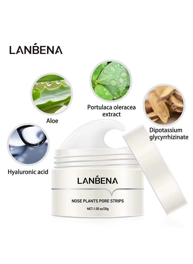 LANBENA Nose Plants Pore Strips，Blackhead Remover Mask,Pore Cleanser Purifying Peel off Face Mask with 60 PCS Strips, Plants Aloe Blackhead Remover Facial Mask - Image 3