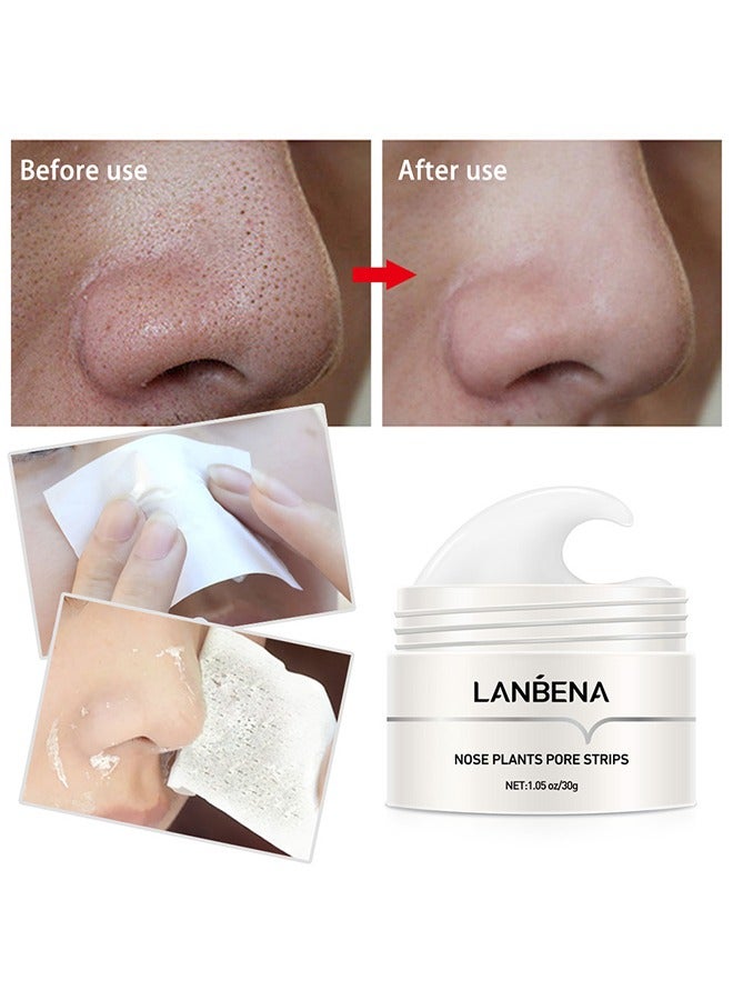 LANBENA Nose Plants Pore Strips，Blackhead Remover Mask,Pore Cleanser Purifying Peel off Face Mask with 60 PCS Strips, Plants Aloe Blackhead Remover Facial Mask - Image 4
