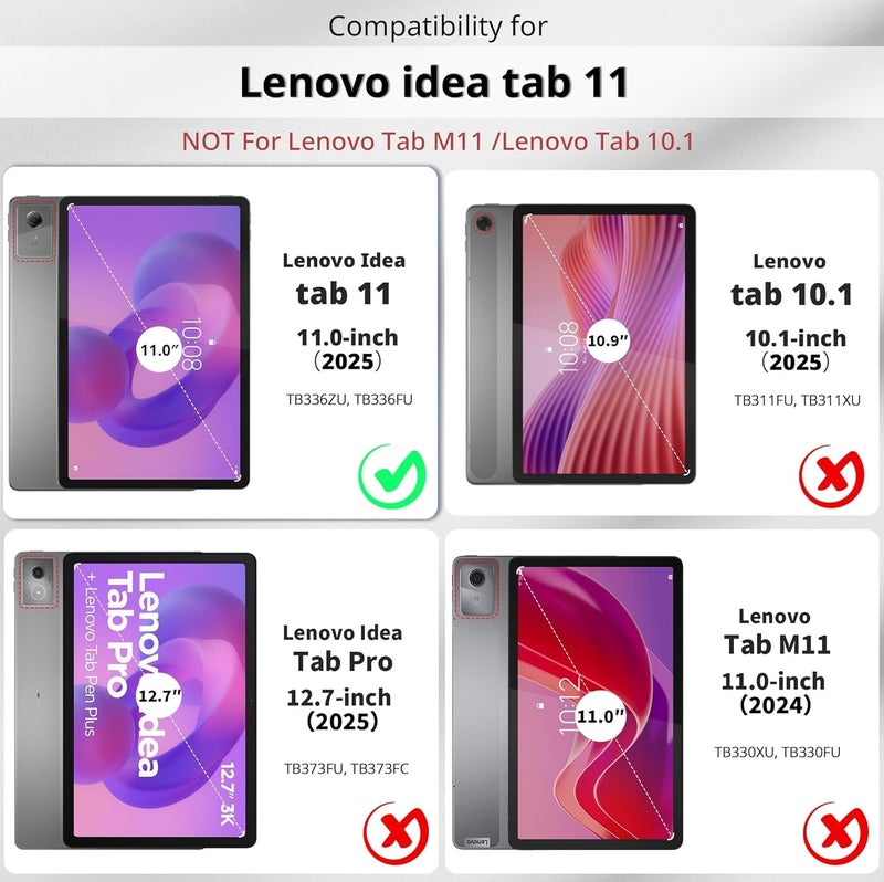 TGK Back Cover for Lenovo Idea Tab 11 inch Case 2025 TB-336ZU TB-336FU Black - Image 2