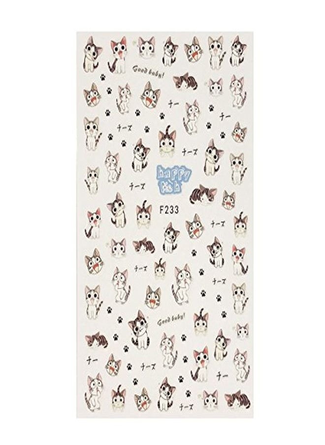 allydrew 3 Sheets Love For Cats Nail Art Kitty Cat Nail Stickers  - Image 4