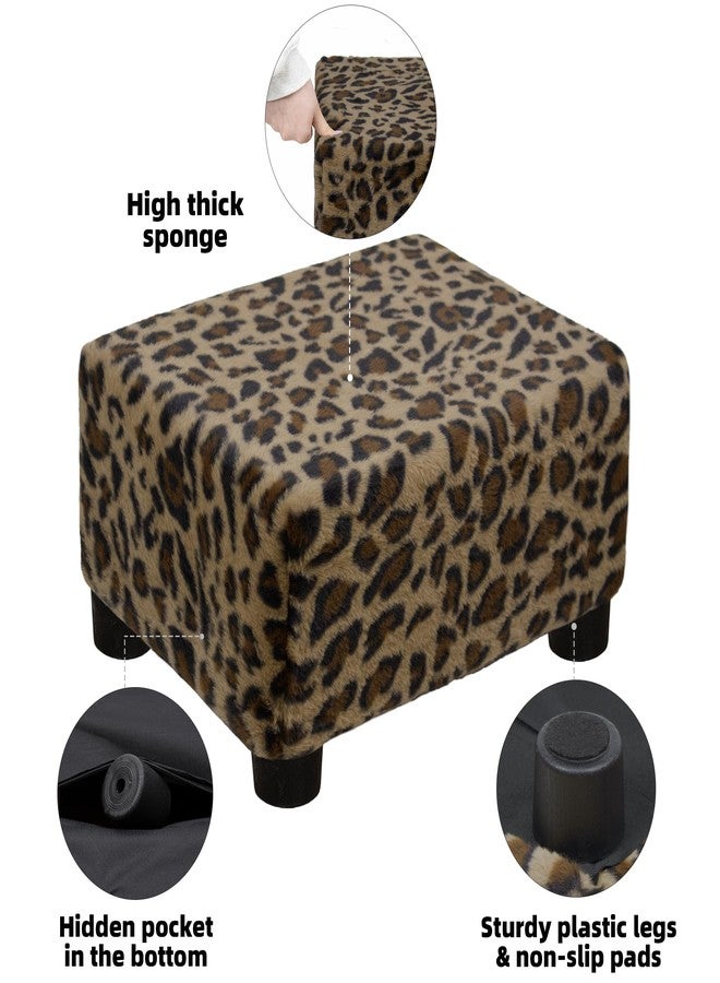 مسند قدم صغير من كارولميد، 15.4 بوصة، مزود بأرجل، مسند قدم يوضع تحت المكتب، مناسب لغرفة المعيشة وغرفة النوم والمكتب، فرو صناعي بني - Image 4