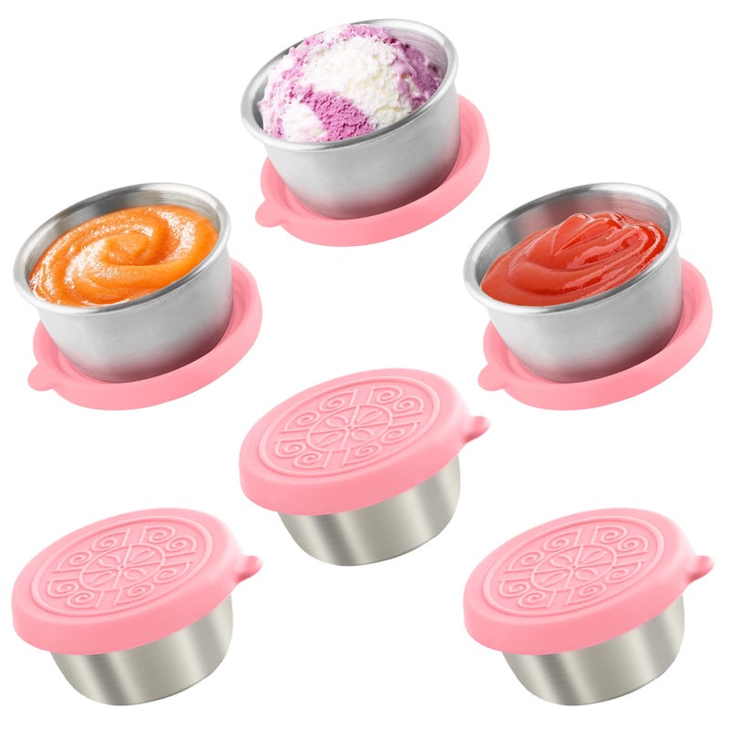 6x16 Oz Salad Dressing Containers With Lids Small Leakproof Reusable Stainless Steel Salad Dressing Container To Go For Lunch BoxesSauce containers PicnicsTravel Meal Prep And Kitchen Storage