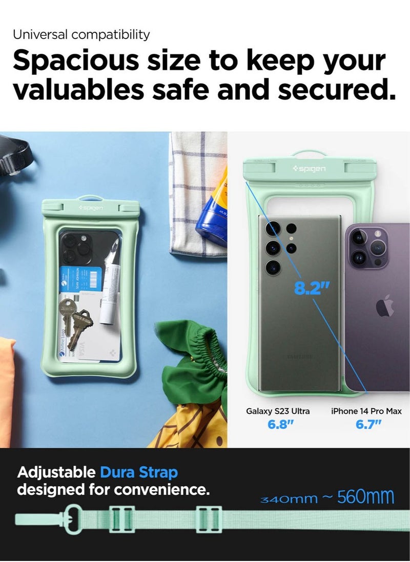 Spigen - غطاء حماية عالمي مضاد للماء والغبار من Aqua Shield [عبوة من قطعتين] جراب IPX8 A610 متوافق مع iPhone وSamsung Galaxy والهواتف الذكية حتى 6.9 بوصة - أخضر - Image 1