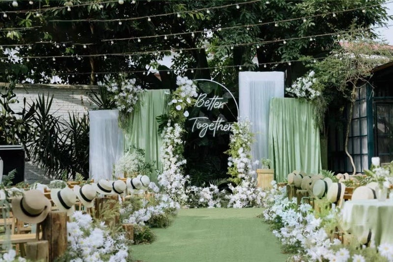 MLMW Sage Green Chiffon Fabric by The Yard 5 Yards 60" Wide Wedding Arch Draping Fabric Sheer Material for Party Backdrop Arch Ceiling Decor - Image 4