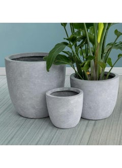 LOFT POTS,PLANTER,SET OF 3,GREY,179210 Argile  - Image 3