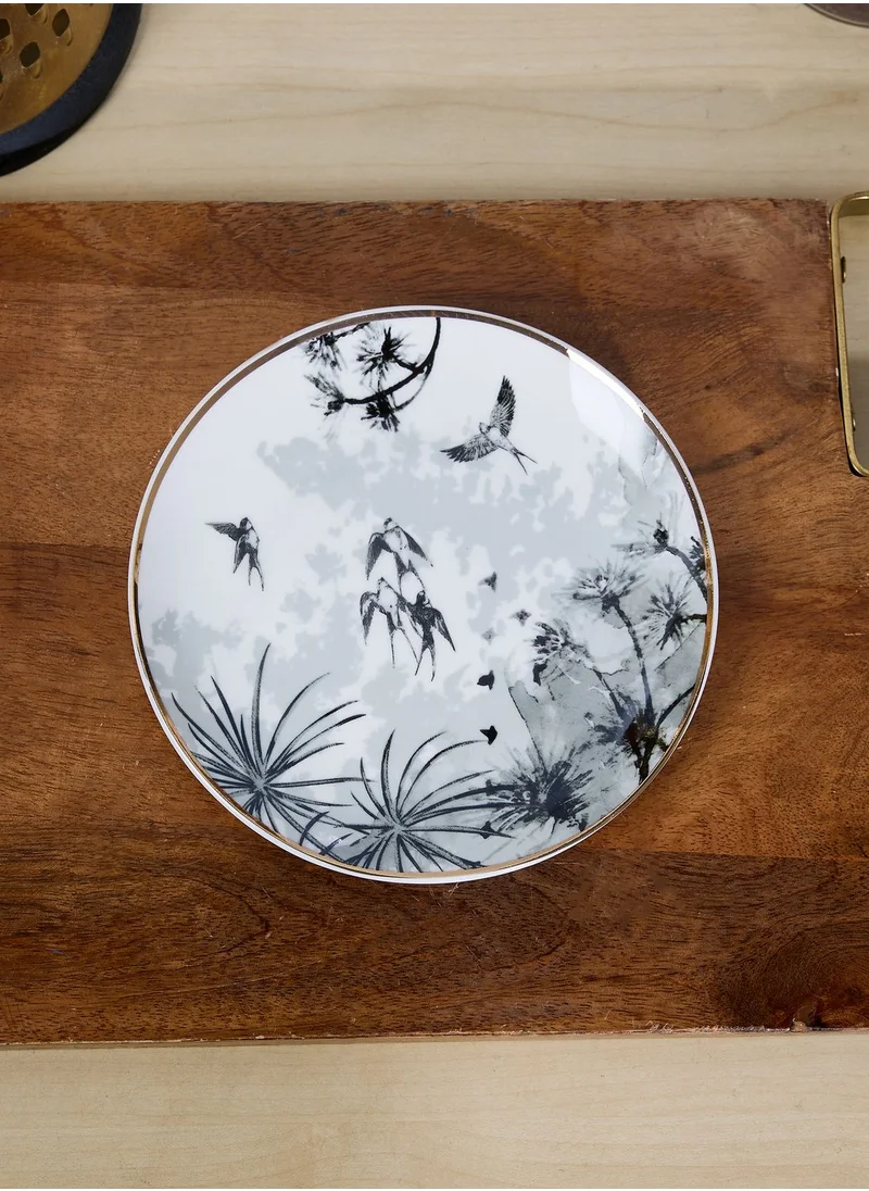AURORA Trinket Dish Sunset Skies With Gold Rim
