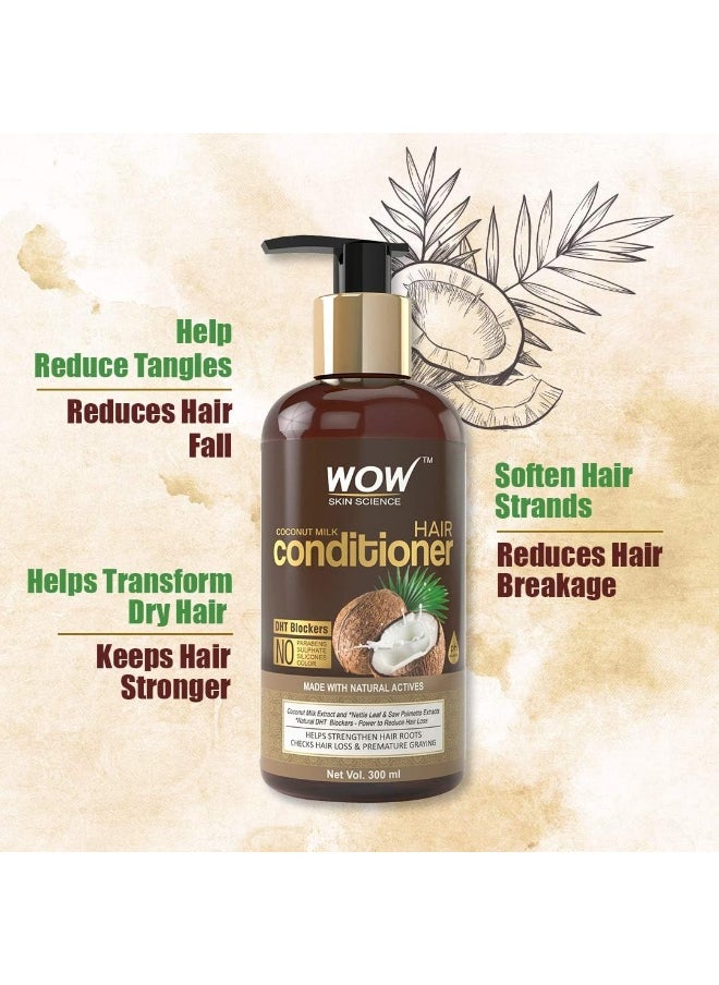 WOW - Coconut Milk Conditioner No Parabens, Minerals, Silicones, And Color With Dht Blockers 300Ml - Image 1