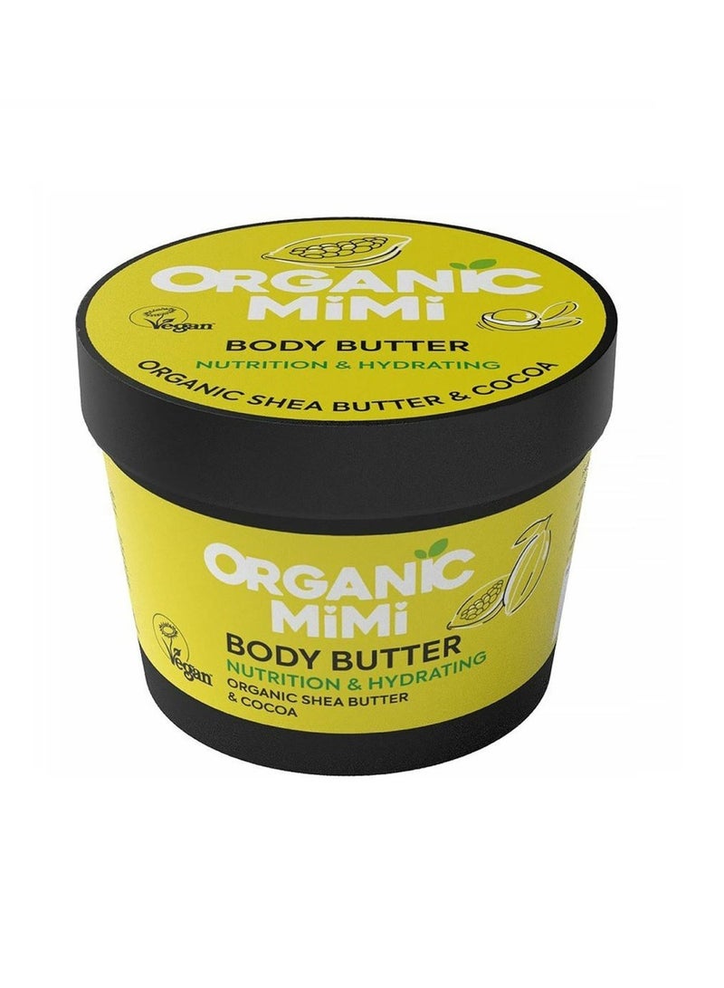 organic mimi Nutrition & Hydrating Shea & Cocoa Body Butter 100ml - Image 1