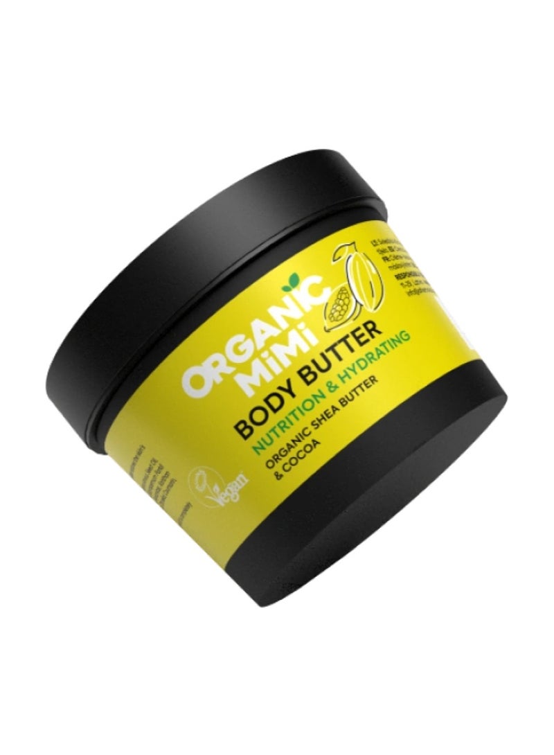 organic mimi Nutrition & Hydrating Shea & Cocoa Body Butter 100ml - Image 2