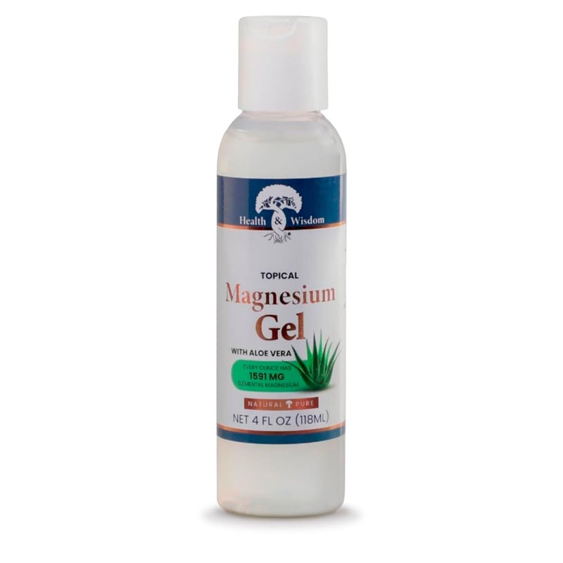 Health and Wisdom Topical Magnesium Gel with Aloe Vera Magnesium Gel Topical for Muscles Magnesium Topical Gel Gel Magnesium All Natural Magnesium Gel Magnesium Chloride Gel 4 Fl Oz - Image 1