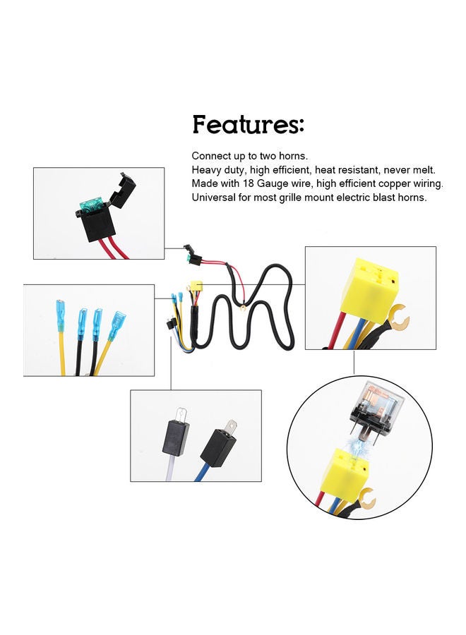 Loquat Universal 12V/24V Horn Cable Relay For Grille Mount Blast Tone Horns 24 - Image 4