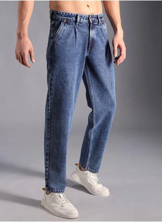 HIGH STAR Mid Rise Plain Regular Fit Jeans by Styli