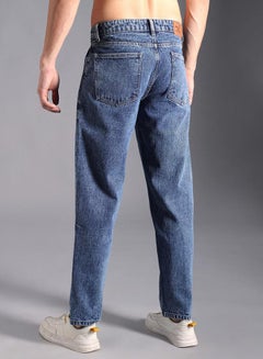 HIGH STAR Mid Rise Plain Regular Fit Jeans by Styli  - Image 2