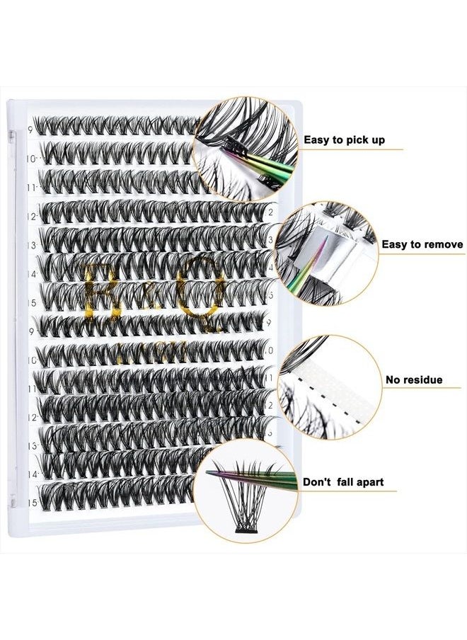 B&qaugen - Lash Clusters 30D+40D-D-9-16MIX B&Q LASH Individual Lashes 280 Clusters False Eyelash 9-16MIX Lash Clusters Extensions Individual Lashes Cluster DIY Eyelash Extensions at Home (30D+40D,D-9-16MIX) - Image 1