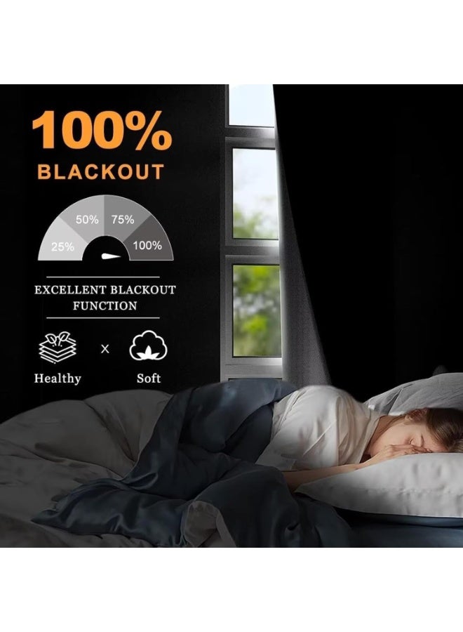 RESONIX Blackout Blind(200X145cm), Portable DIY Window Blinds No Drill Easy Stick On Window, Blackout Curtains with Velcro&Soft Ruler for Baby Nursery, Bedroom,Travel - Image 5