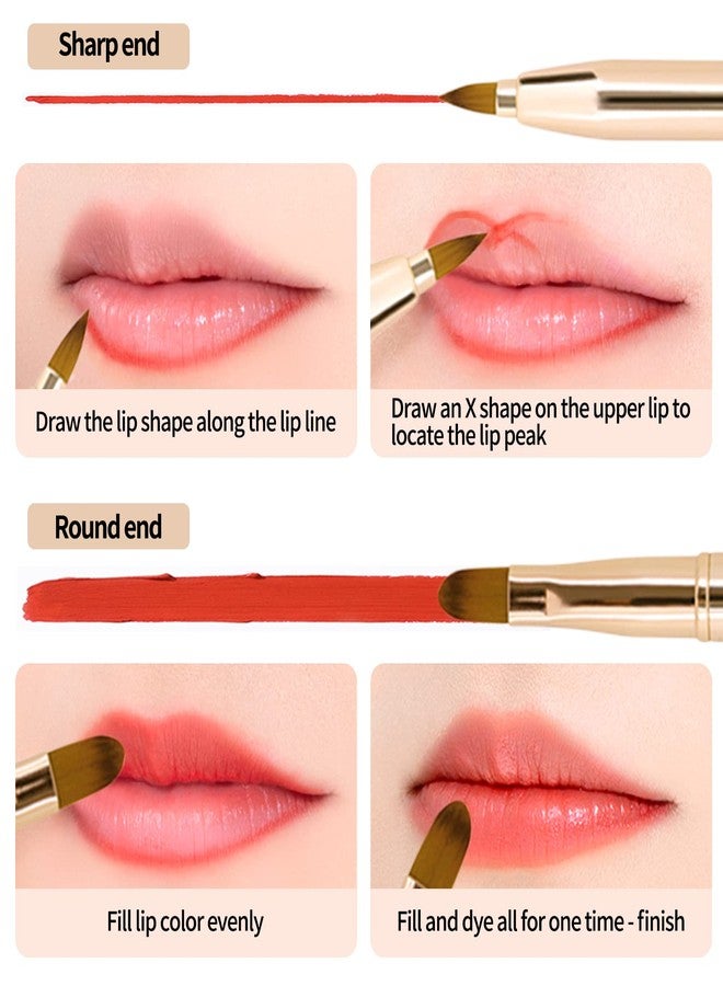 Unaone [2 Pack] Lip Brush for Lipstick, Retractable Lip Brushes, Dual-ended Makeup Brush for Lipstick Lip Gloss, Include Lid - Image 4
