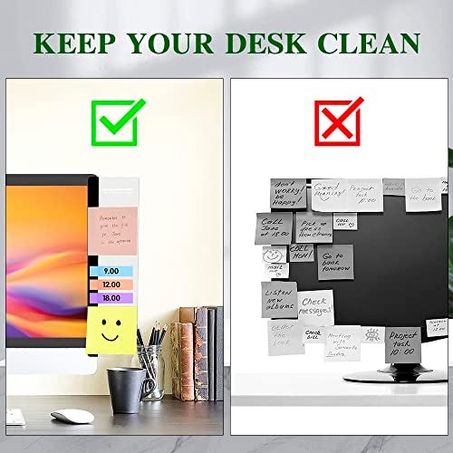 HQIOA Office Desk Accessories 2pcs Computer Monitor Memo Board Message Board Transparent Acrylic Side Panel Sticky Note Board Left and Right Computer Note Board Suitable for Women Work Form Home Office - Image 2