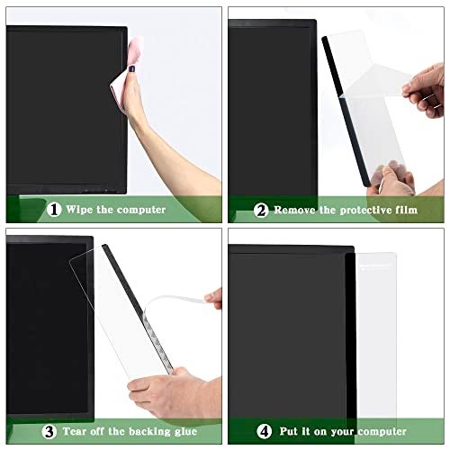 HQIOA Office Desk Accessories 2pcs Computer Monitor Memo Board Message Board Transparent Acrylic Side Panel Sticky Note Board Left and Right Computer Note Board Suitable for Women Work Form Home Office - Image 5