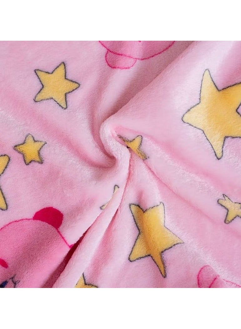 Kirby Star Plush Pillow Blanket 60x40 Inch, Cute Travel Blanket Pillow for Girls Boys, Children's Birthdays, Sofa Cushions Home Decoration