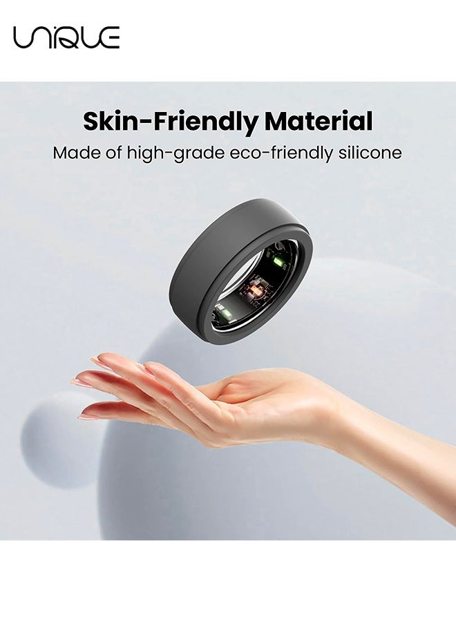 Unique 2 Pcs Suitable for Oura Ring Gen 3 Silicone Ring Cases - Silicone Ring Protector for Working Out Accessories - Smart Ring Protector - Compatible with Oura, Samsung, Ultrahuman, RingConn Rings & More,Men's and Women's Ring Accessories - Anti-Scratch, Flexible & Durable - Gray(S/M) - Image 3
