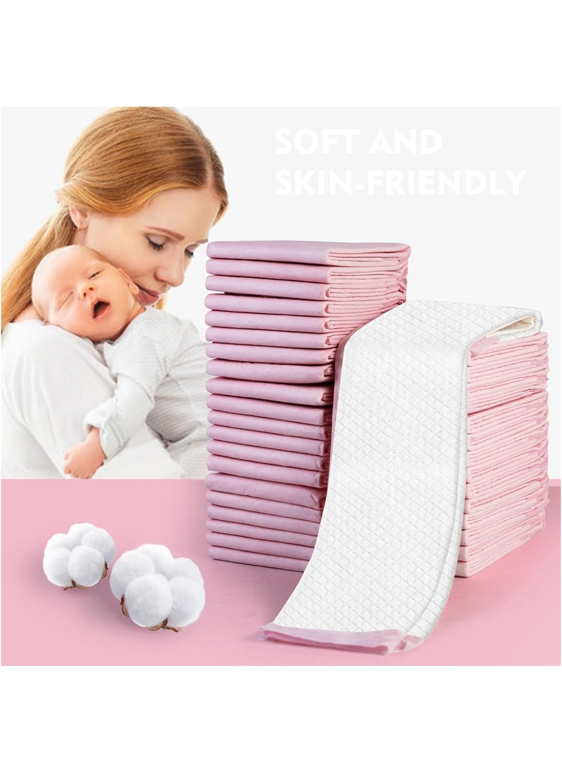 SKY-TOUCH - 50 Pieces Baby Disposable Changing Mats,Waterproof Baby Changing Pads, 45x60 cm, Highly Absorbent Leakproof Changing Pad Baby, Ultra soft Diaper Changing Mat Underpads for Baby Pink - Image 1