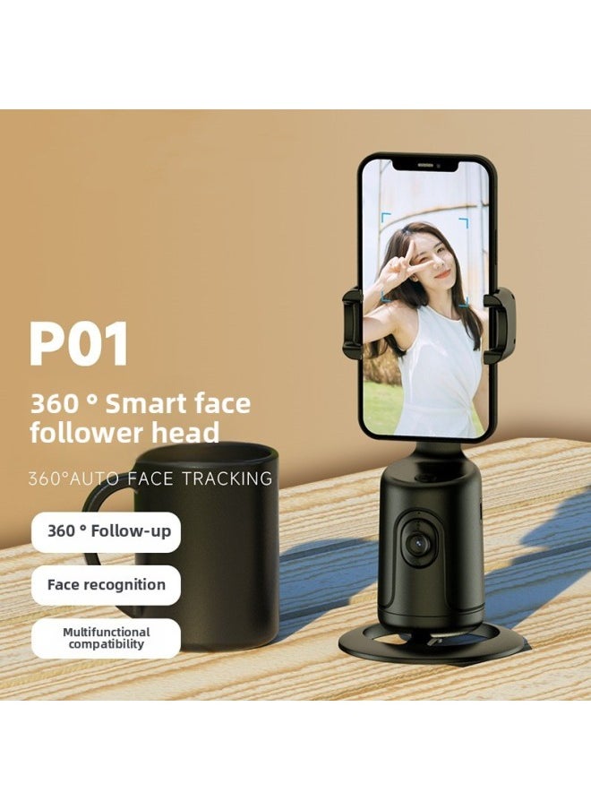 Intelligent AI Face Recognition 360 Mobile Phone Yuntai Shake Voice Live Self-timer Artifact Panoramic Follow-up Anti-shake Yuntai-Color:P01 Pink L16 Black