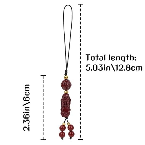 Chiorgone Cinnabar Pi Xiu Phone Charm – Feng Shui Keychain Pendant Symbolizing Good Luck and Prosperity, Positive Energy Gift for Wealth and Fortune. - Image 2