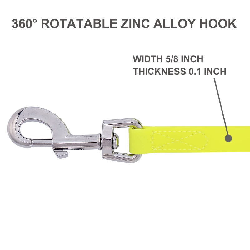 Qiaosite Waterproof Long Leash Durable Dog Recall Training Lead Great for Outdoor Hiking, Training, Yard, Beach and Swimming (Yellow, 15ft) - Image 5