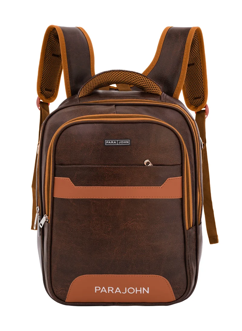 بارا جون حقيبة ظهر Para John من الجلد الصناعي – حقيبة لابتوب أنيقة 16 بوصة مع جيوب متعددة وسحّاب متين