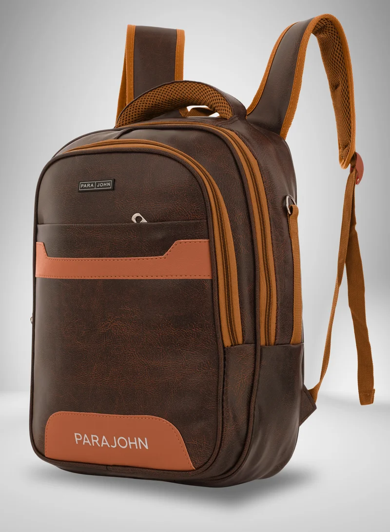 بارا جون حقيبة ظهر Para John من الجلد الصناعي – حقيبة لابتوب أنيقة 16 بوصة مع جيوب متعددة وسحّاب متين