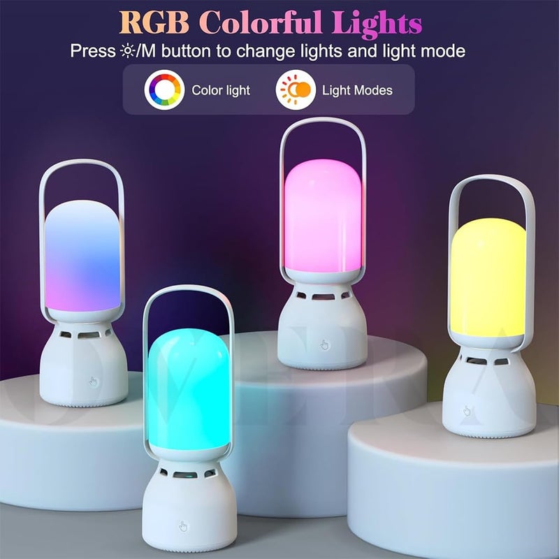 Overa Portable Camping Bluetooth Speaker Lantern Lamp led Light for Kitchen RGB Camping Lantern Speaker USB TypeC USB Charging Port for Night Stand - Image 2