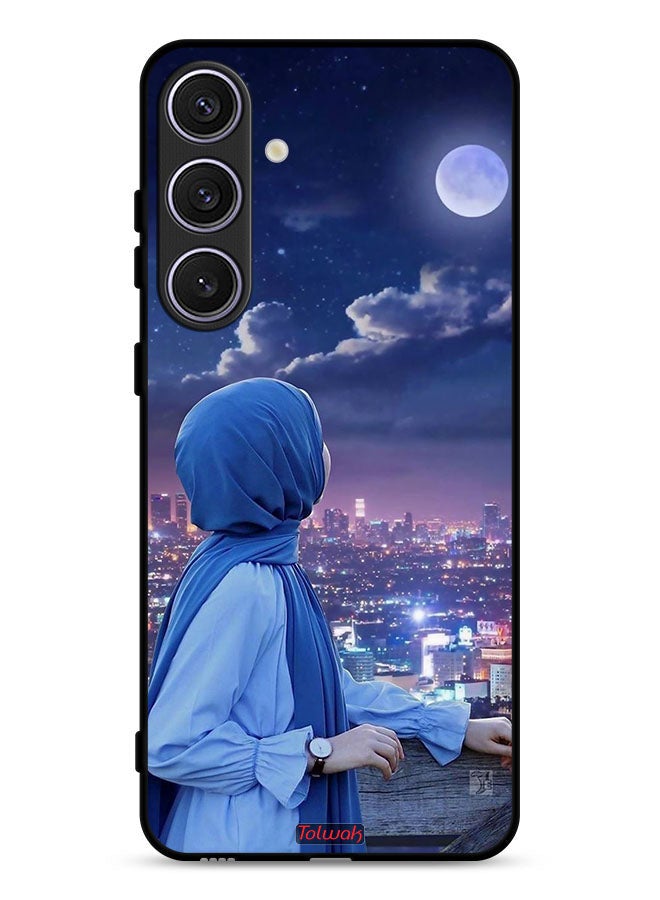 Tolwak Samsung Galaxy S24 5G Protective Case Cover Looking At Moon Hijab Girl - Image 1