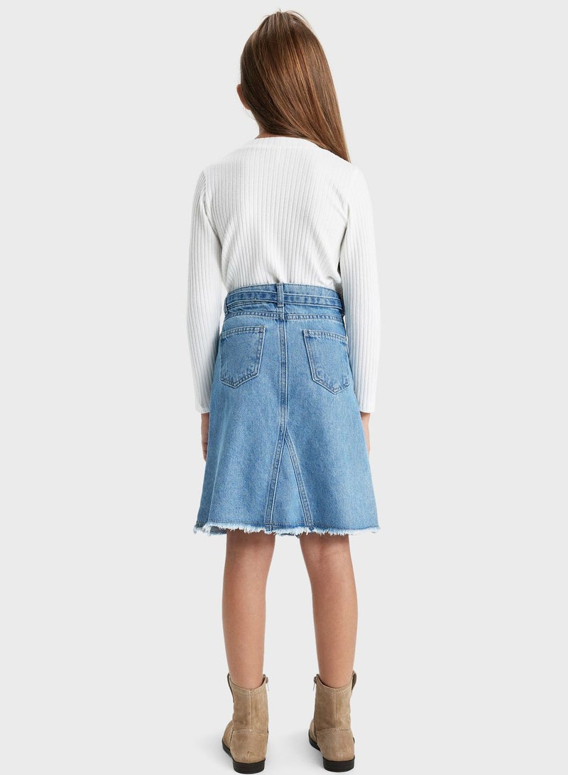 Kids Denim Midi Skirt