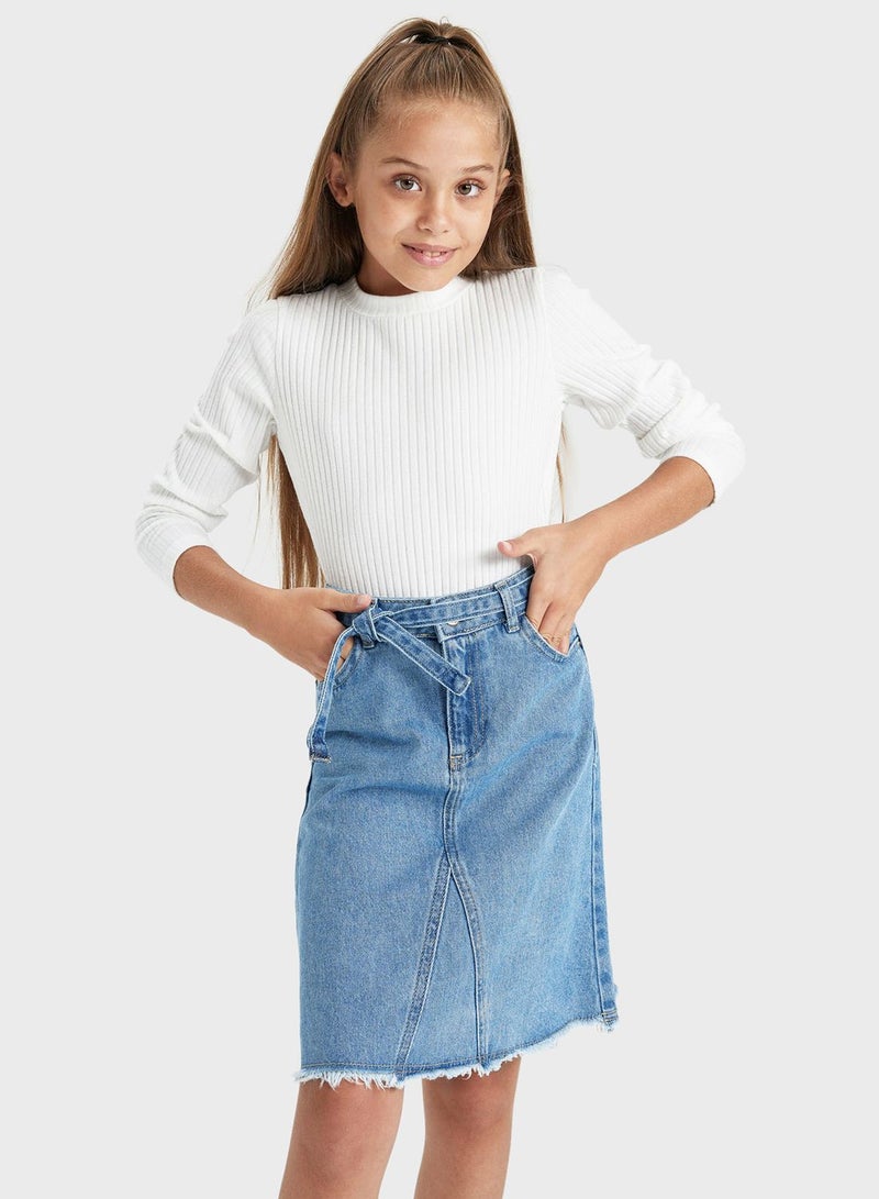 Kids Denim Midi Skirt