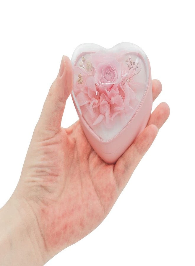 Hsiwto Preserved Flower Rose Ring Box, Heart Shape Velvet Jewelry Box for Valentine's Day Mother's Day Wedding Anniversary Birthday Gift, Pink - Image 5