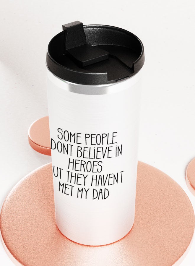 LIT Silver Tumbler Dad hero Quote Stainless Tumbler Dad Gift Fathers Gift - Image 3