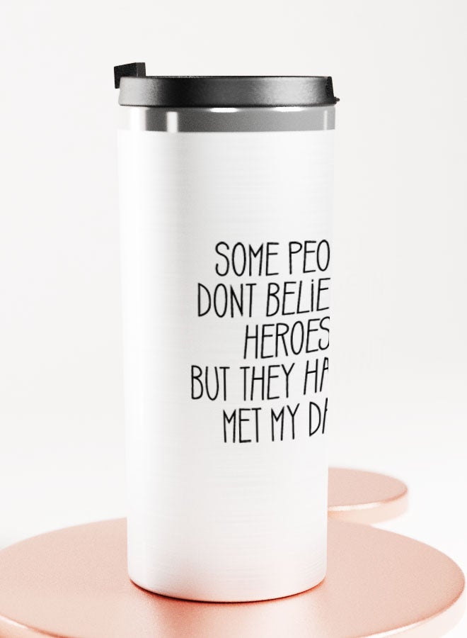 LIT Silver Tumbler Dad hero Quote Stainless Tumbler Dad Gift Fathers Gift - Image 2