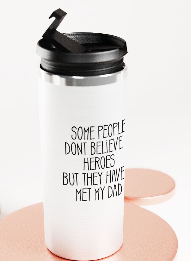 LIT Silver Tumbler Dad hero Quote Stainless Tumbler Dad Gift Fathers Gift - Image 4