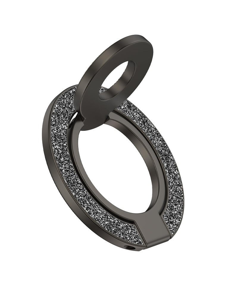 AILKIN MagSafe Phone Stand, Dual-Sided Magnetic Cell Phone Ring Holder Grip Kickstand for iPhone & Android, Case, Desk, Car Mount, iPhone 17e 17 Pro Max MagSafe Ring Holder Finger Grip Stand-Black Bling - Image 1