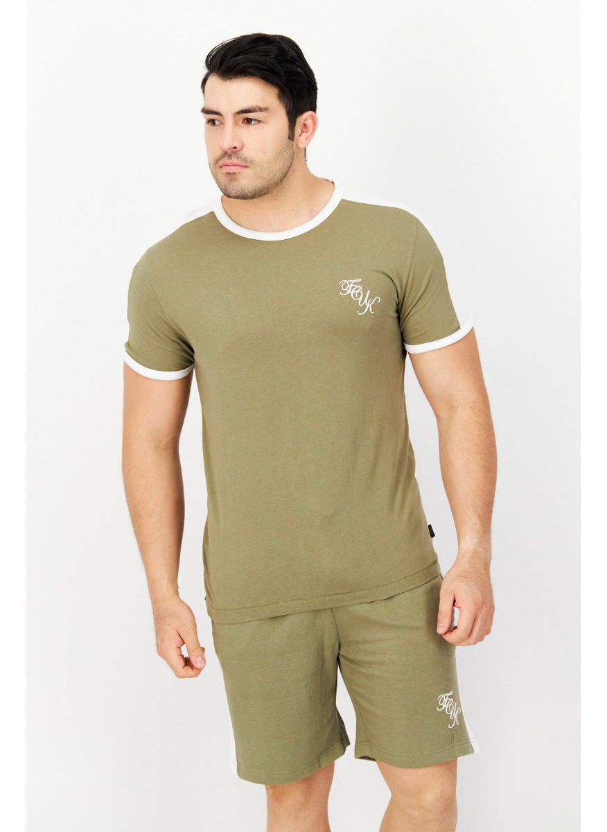 Men 2 Piece Brand Logo Short Sleeve T-Shirt And Drawstring Short Set, Olive - pzsku/Z5D61E938BEAA2A74572EZ/45/_/1725379146/13558999-a70e-46a4-9ca4-74adc41e2286