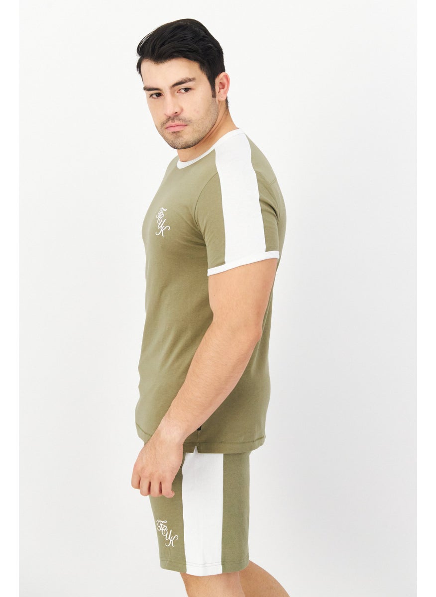 Men 2 Piece Brand Logo Short Sleeve T-Shirt And Drawstring Short Set, Olive - pzsku/Z5D61E938BEAA2A74572EZ/45/_/1738592337/eca1109c-ef85-41d3-816a-020fd0b3bc95