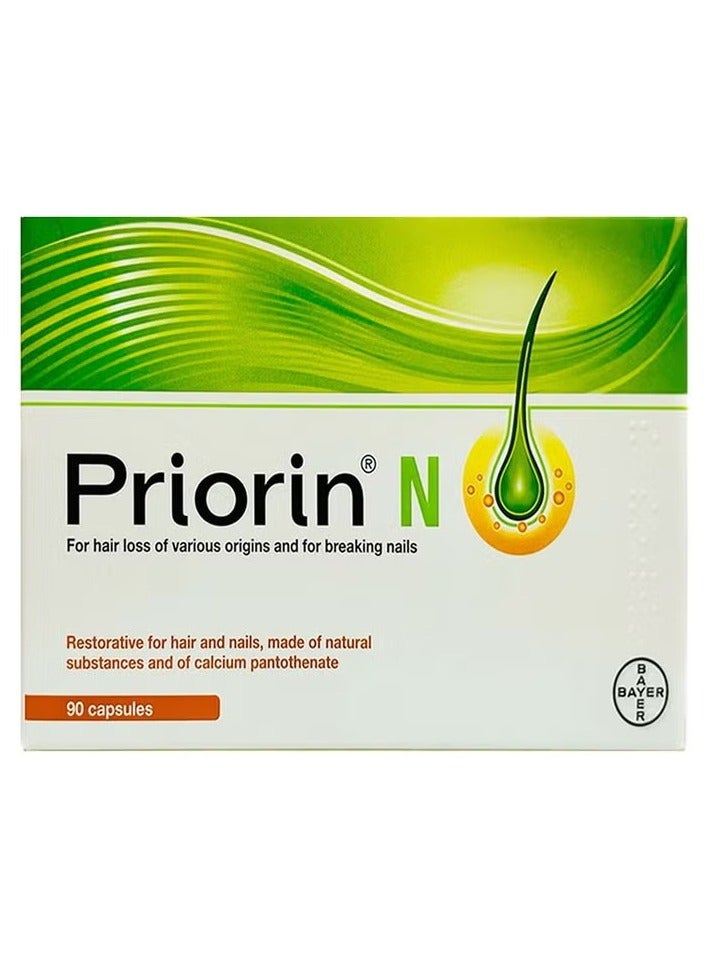 Priorin كبسولات برايورين ن، مكمل لتساقط الشعر، عبوة من 90 كبسولة - Image 1