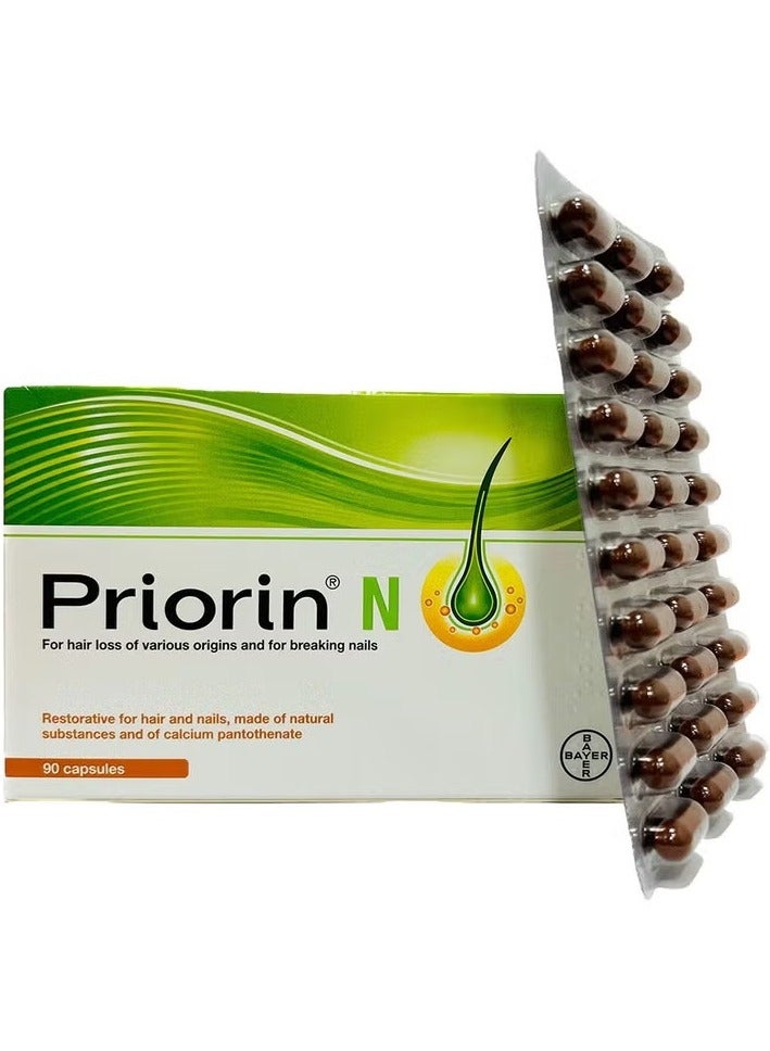 Priorin كبسولات برايورين ن، مكمل لتساقط الشعر، عبوة من 90 كبسولة - Image 2