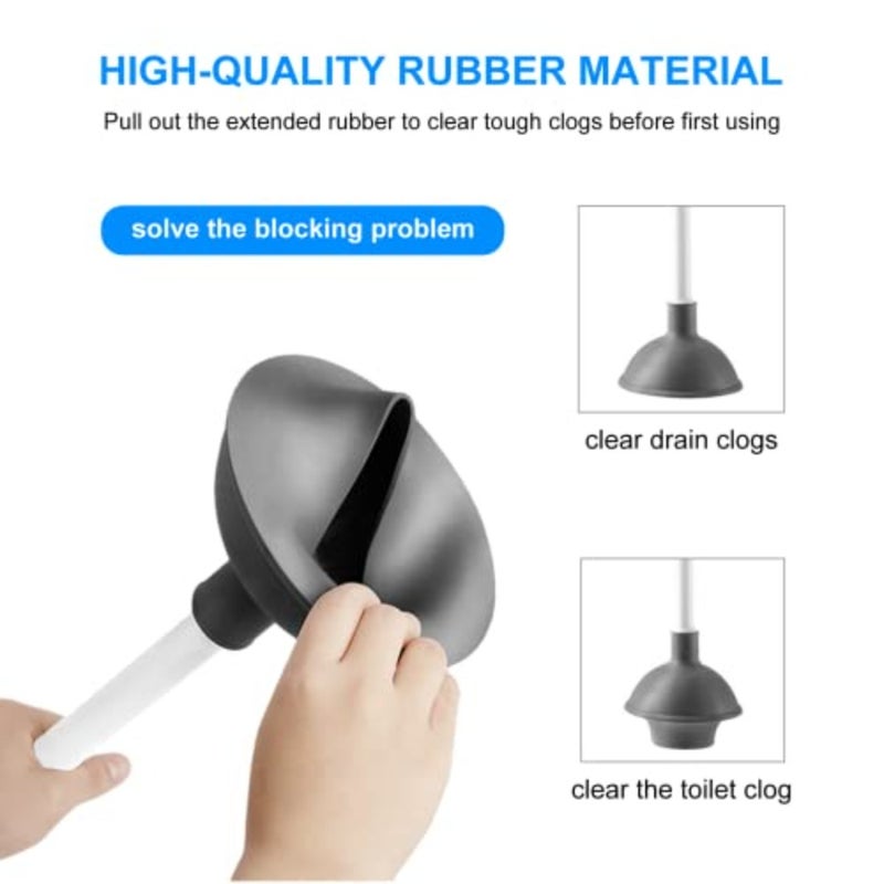 Toilet Brush and Plunger Set, Semi-HiddenToilet Plungers for Bathroom Heavy Duty Toilet Bowl Brush and Holder Hidden Toilet Plunger and Brush Set for Deeply Cleaning - Image 3