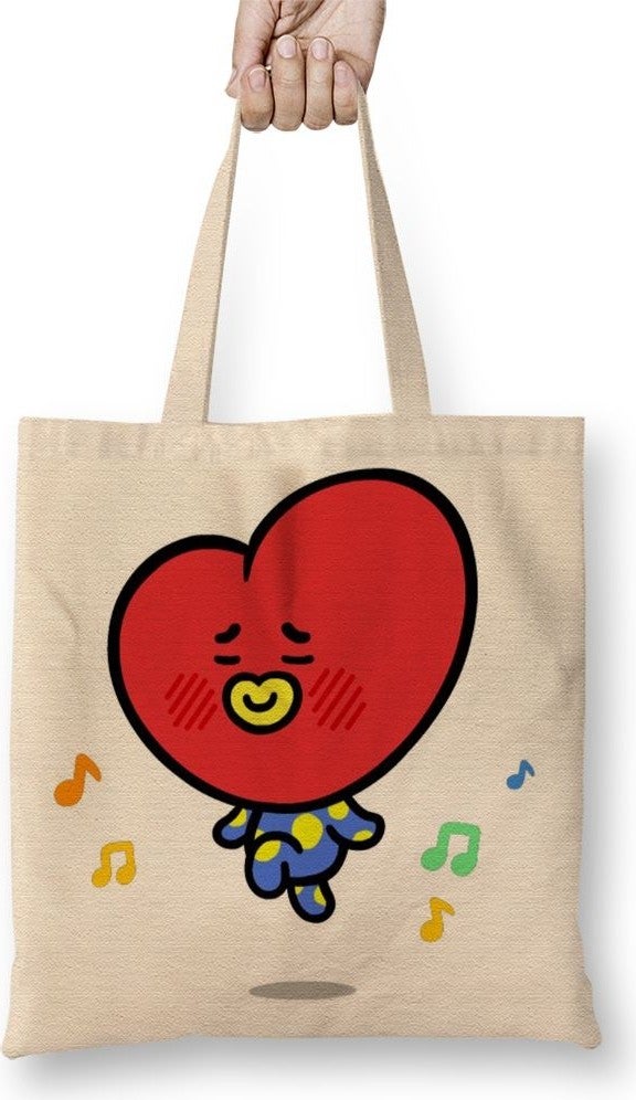 Baskı Dükkanı Print Shop BT21 Tata Bts Cloth Bag Long Handle 