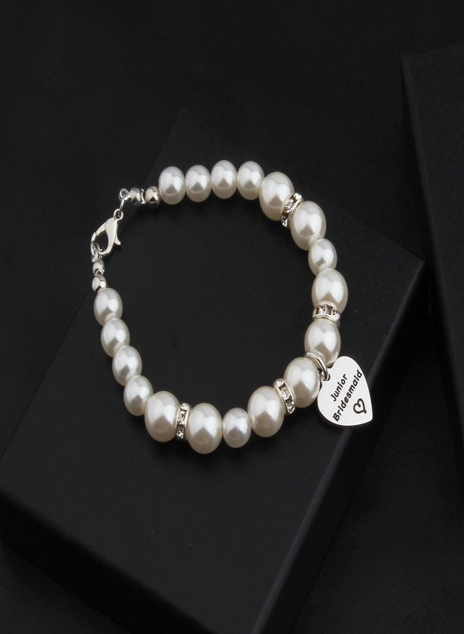 Zuo Bao Bridesmaid Jewelry Gift Crystal Pearl Bracelet for Chief/Junior Bridesmaids (Junior Bridesmaid) - Image 2
